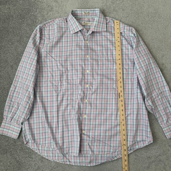 Peter Millar Shirt Mens 2XL Blue Plaid Crown Soft Silk Button Down Long Sleeve - Picture 7 of 8